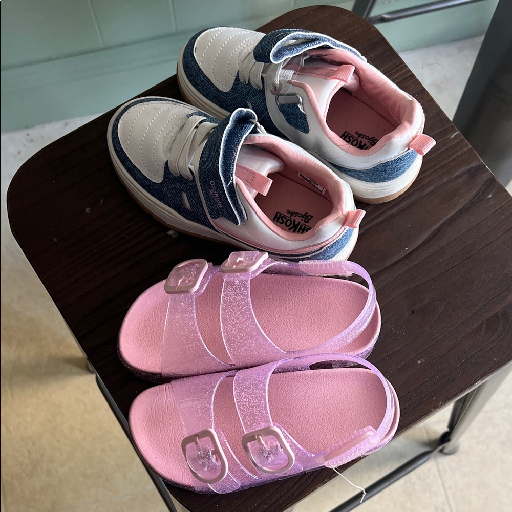 2 pair of shoes - OshKosh B'gosh Sneakers and Walmart sandals size 9